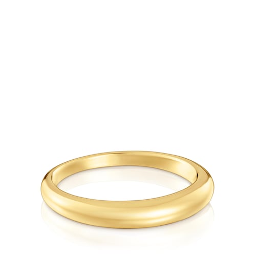 Smooth silver Ring with 18kt gold plating over silver TOUS Motifs