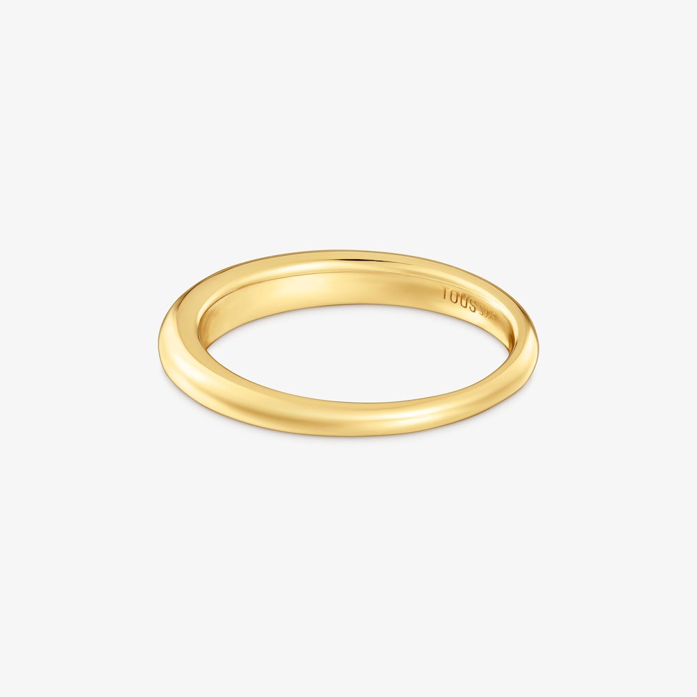 Anel em prata liso com banho de ouro de 18 K sobre prata TOUS Motivos