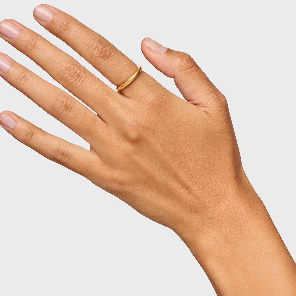 Anel em prata liso com banho de ouro de 18 K sobre prata TOUS Motivos