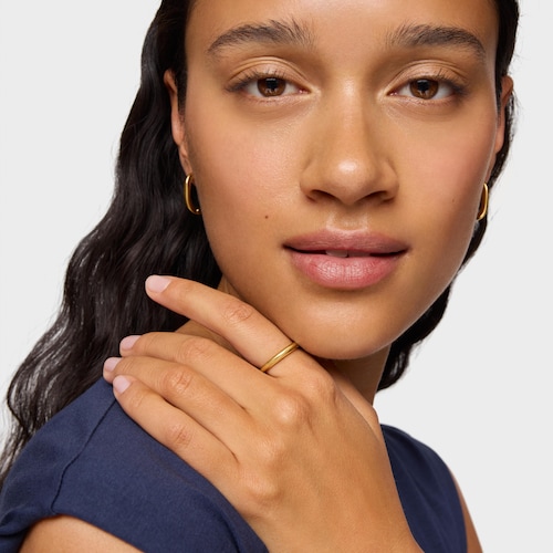 Smooth silver Ring with 18kt gold plating over silver TOUS Motifs