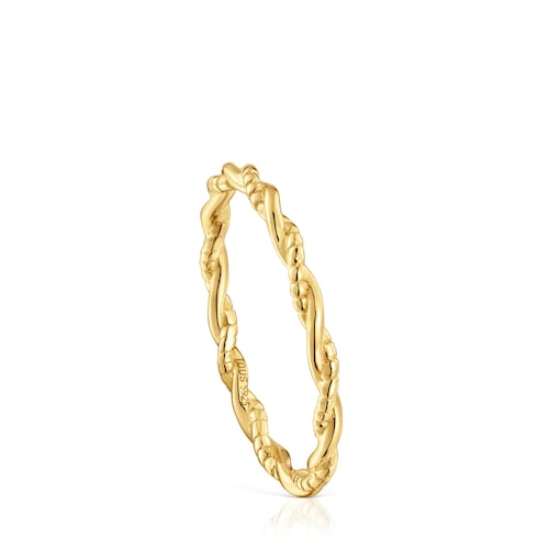 Braided ring with 18kt gold plating over silver TOUS Motifs