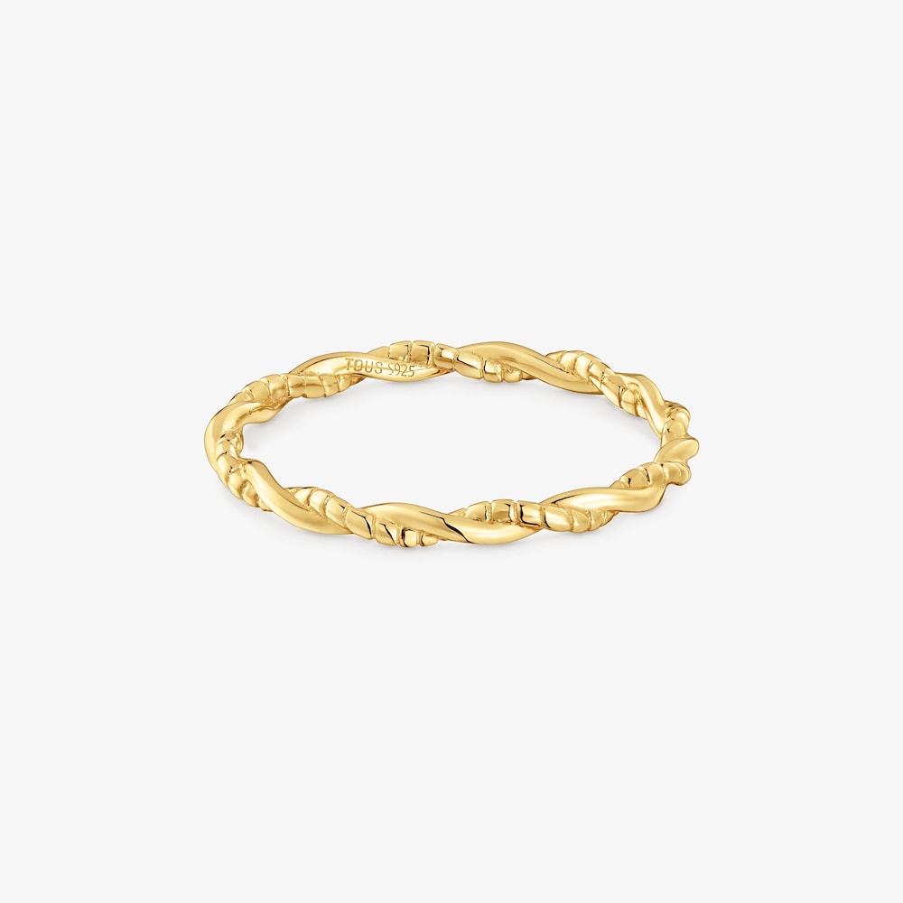 Anello intrecciato in argento placcato oro 18&nbsp;kt TOUS Motifs