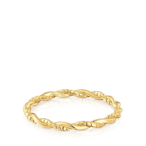 Braided ring with 18kt gold plating over silver TOUS Motifs