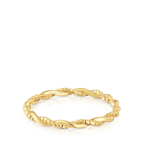 Braided ring with 18kt gold plating over silver TOUS Motifs