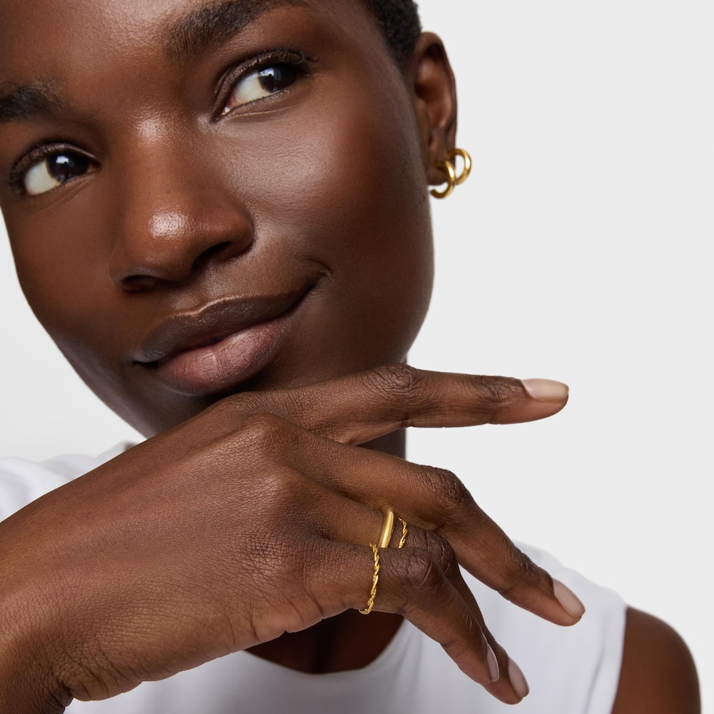 Anello intrecciato in argento placcato oro 18&nbsp;kt TOUS Motifs