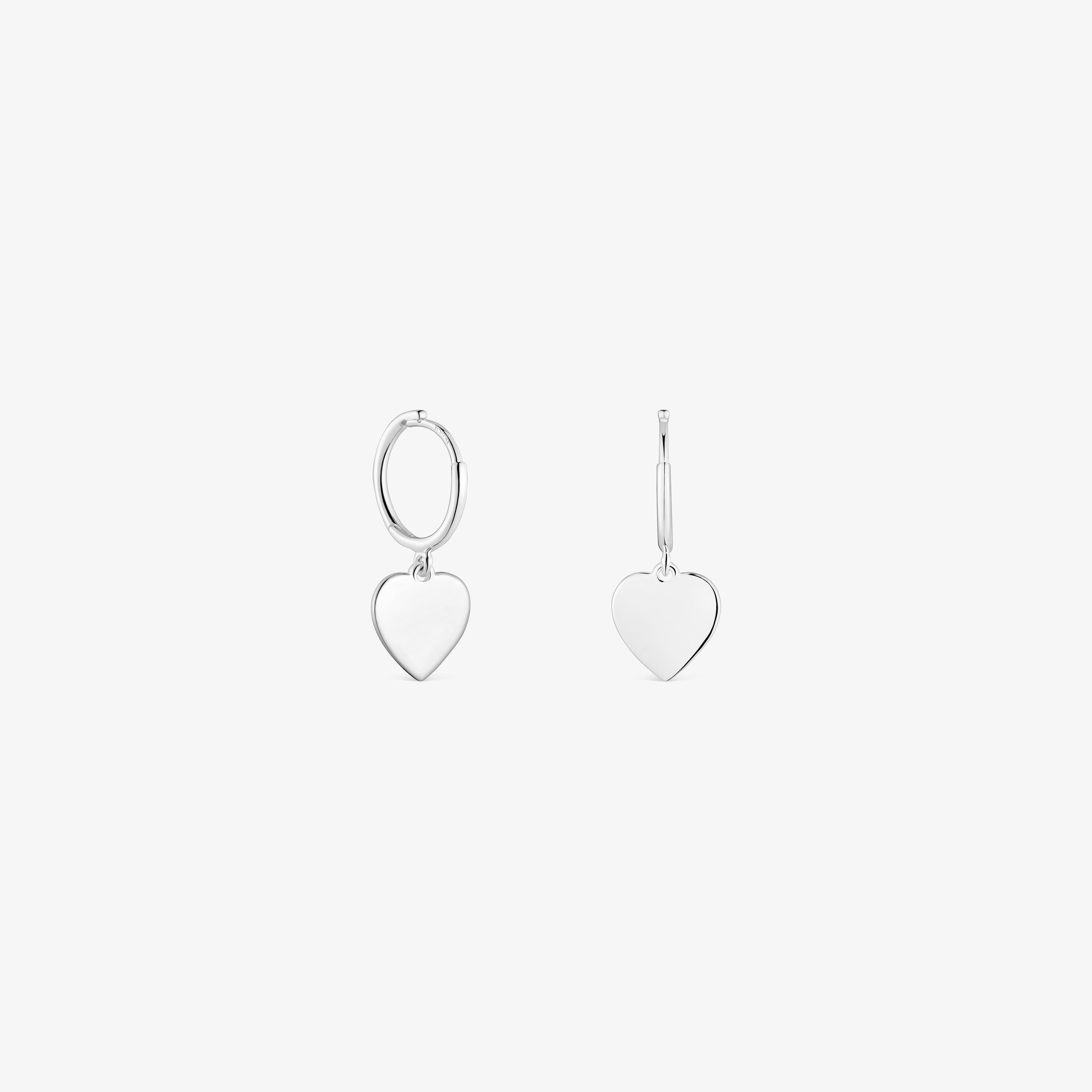 Silver Hoop earrings with heart motif TOUS Motifs