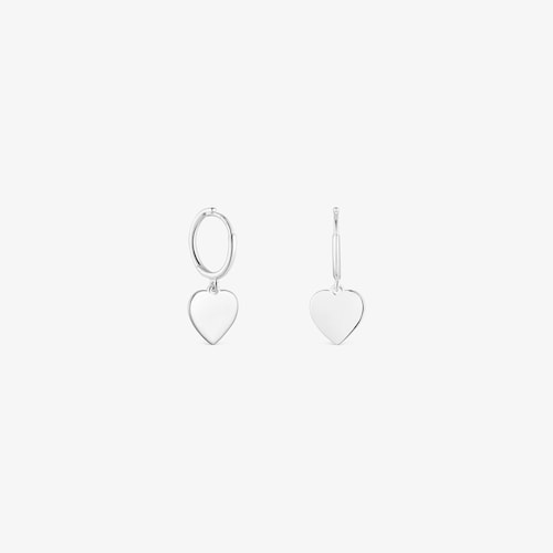 Aretes de aro motivo coraz&oacute;n de plata TOUS Motivos