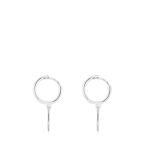 Pendientes de aro motivo corazón de plata TOUS Motivos