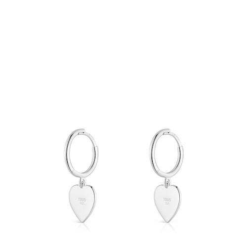 Pendientes de aro motivo corazón de plata TOUS Motivos