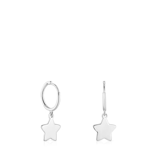 Silver Hoop earrings with star motif TOUS Motifs