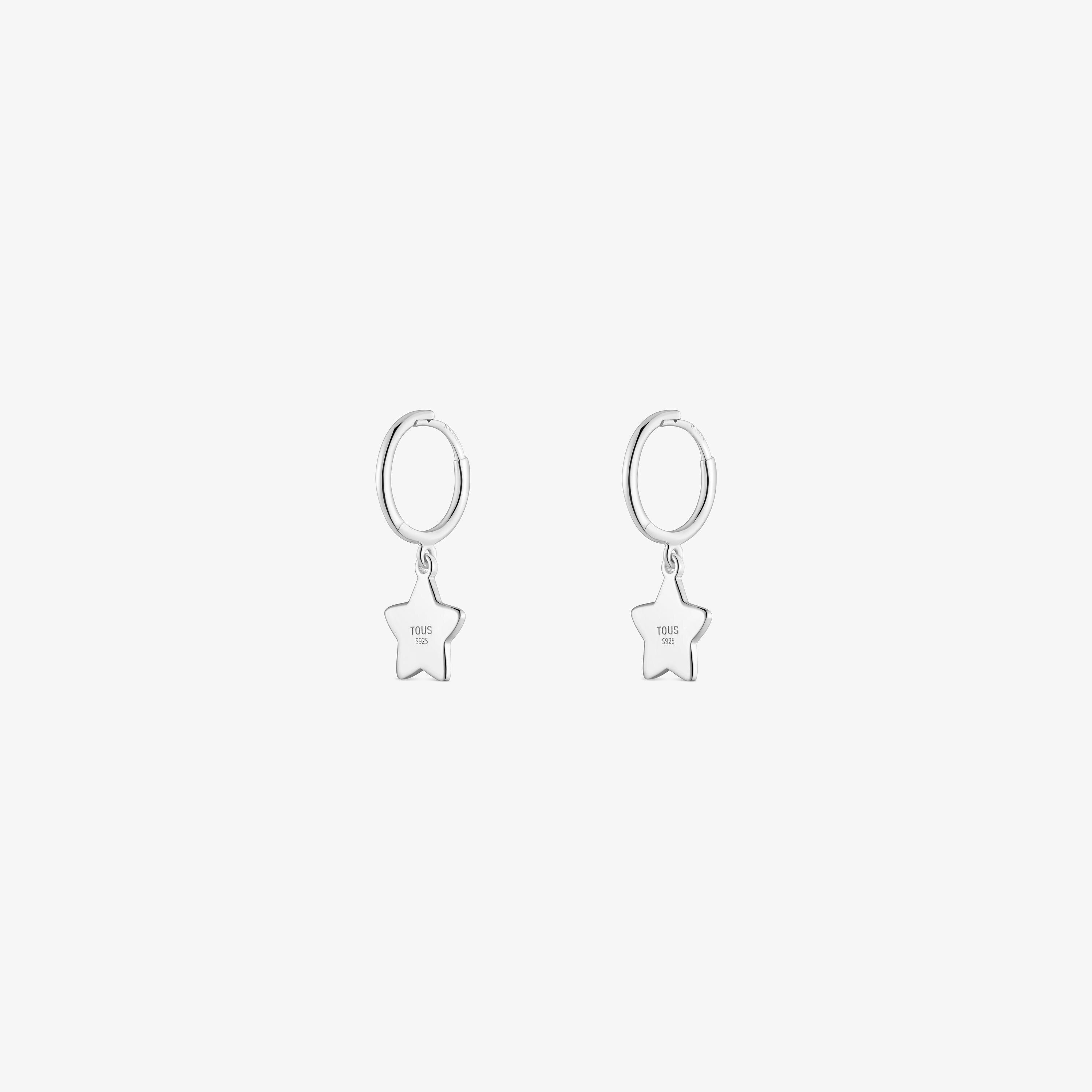 Silver Hoop earrings with star motif TOUS Motifs