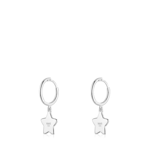 Silver Hoop earrings with star motif TOUS Motifs
