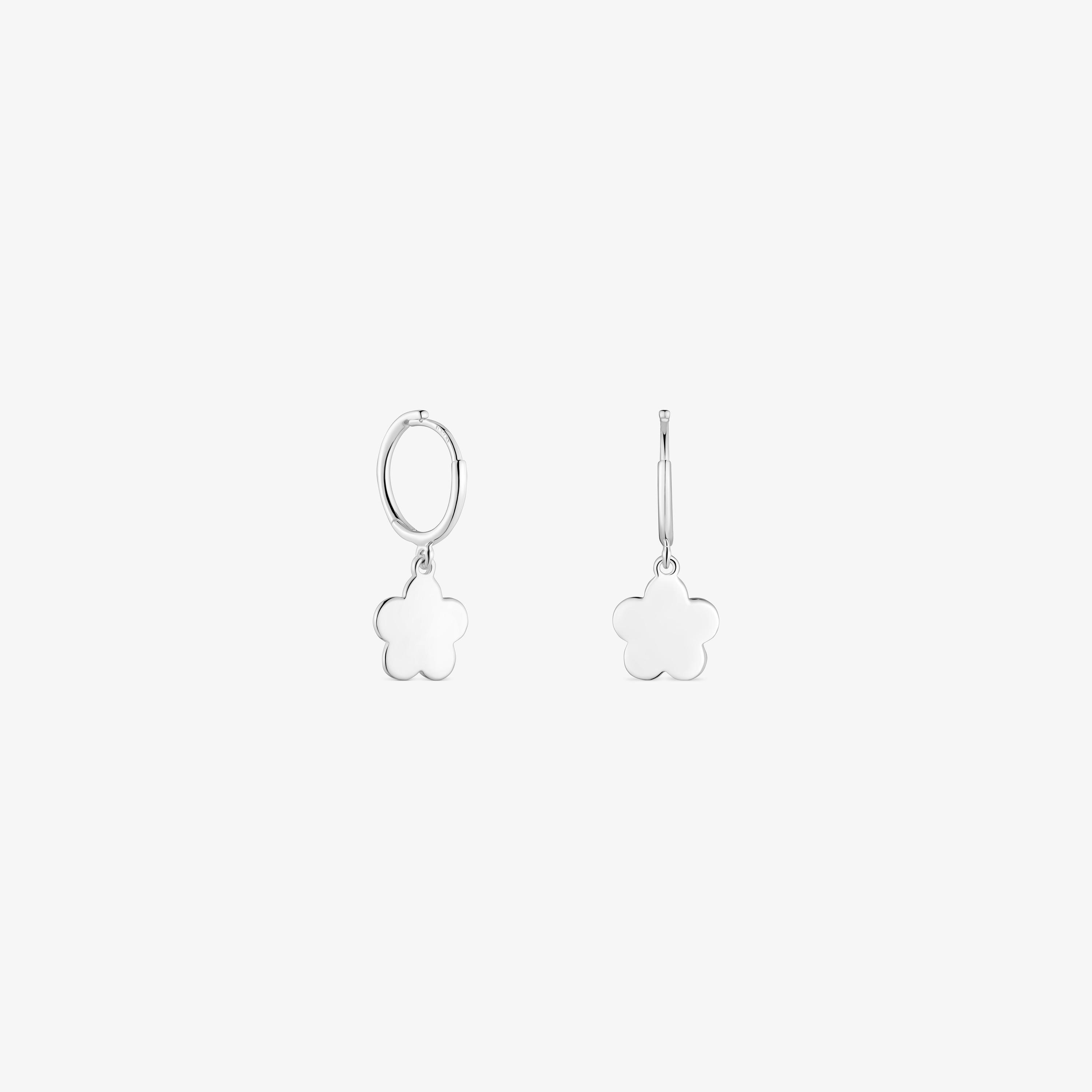 Silver Hoop earrings with flower motif TOUS Motifs