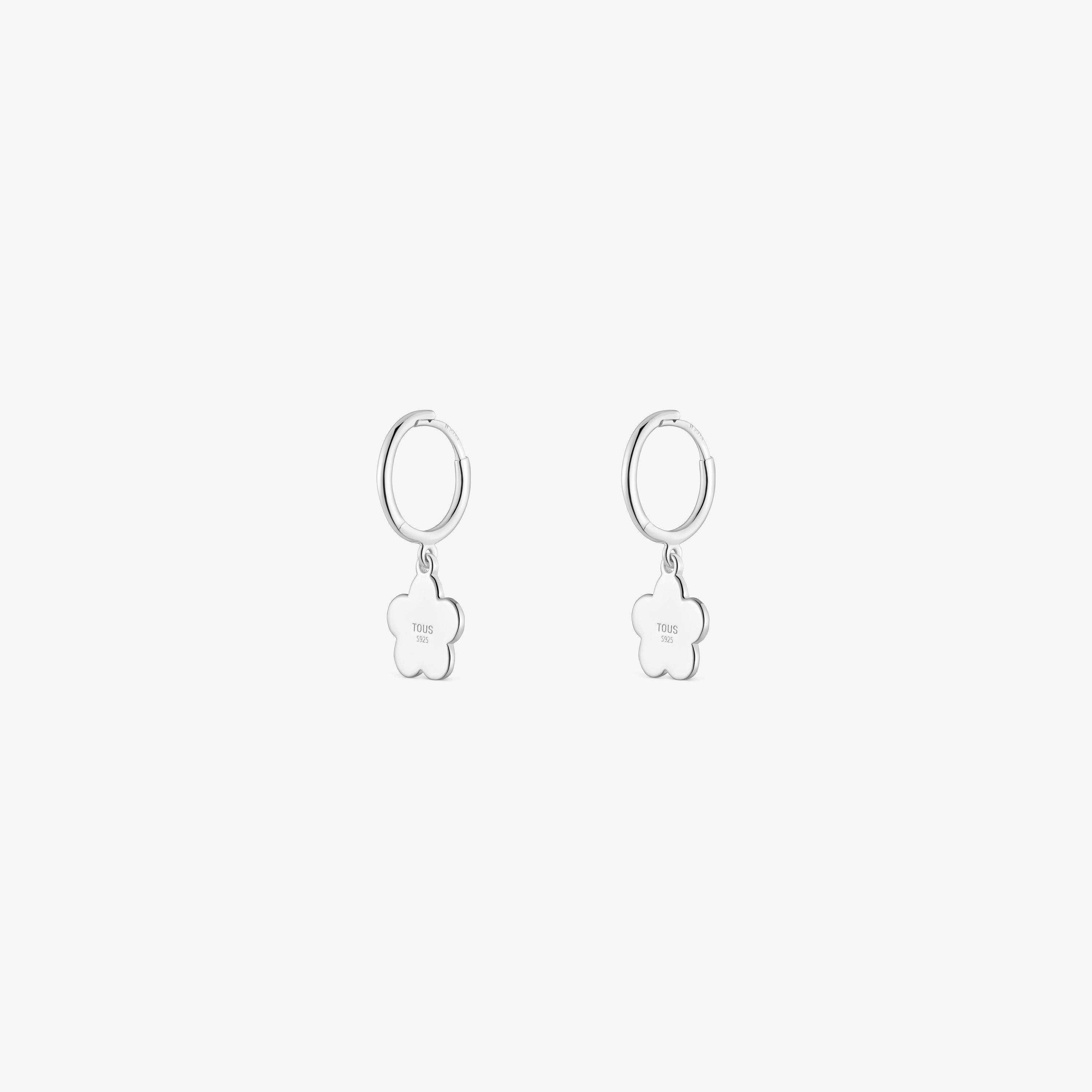 Silver Hoop earrings with flower motif TOUS Motifs