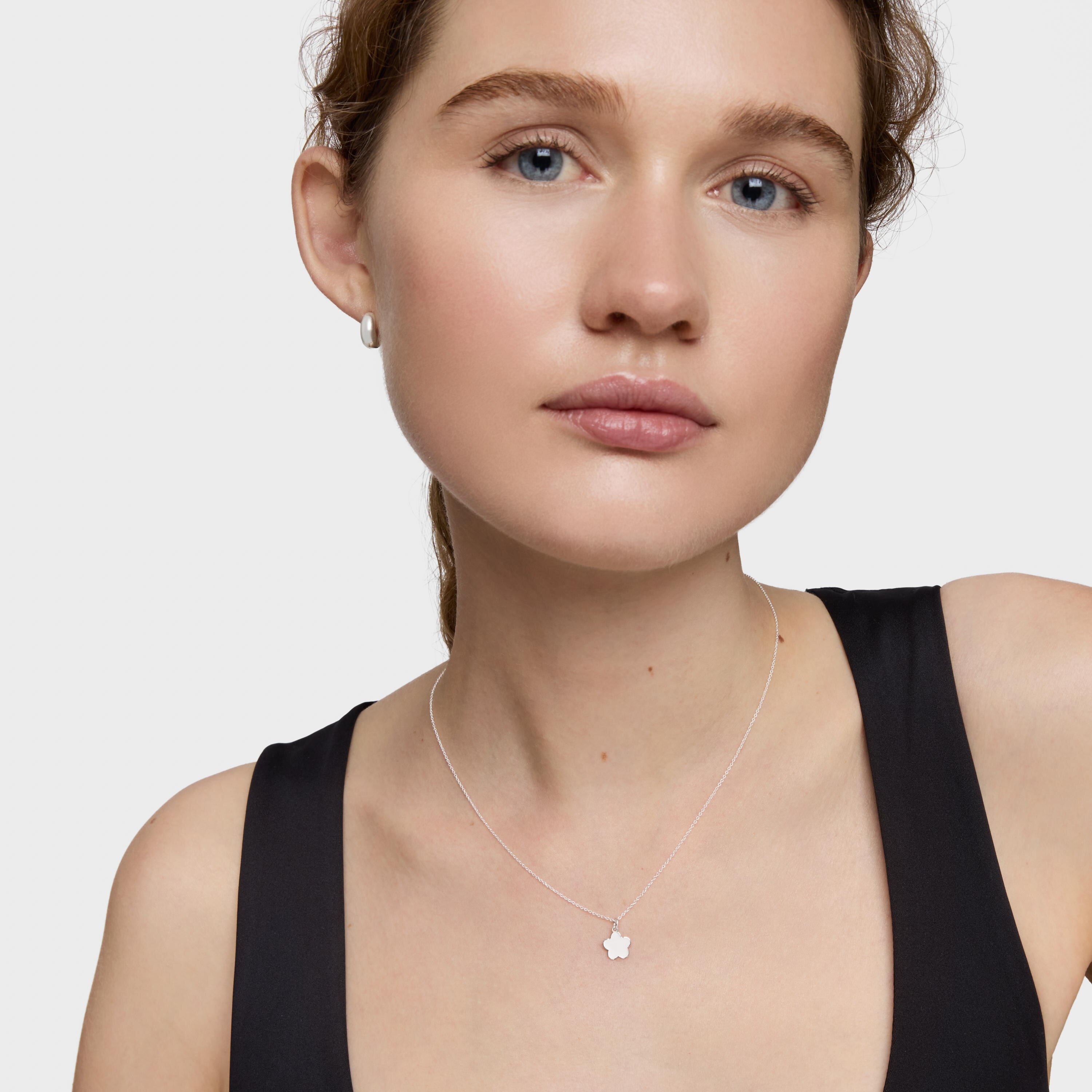 Short silver Necklace with flower TOUS Motifs