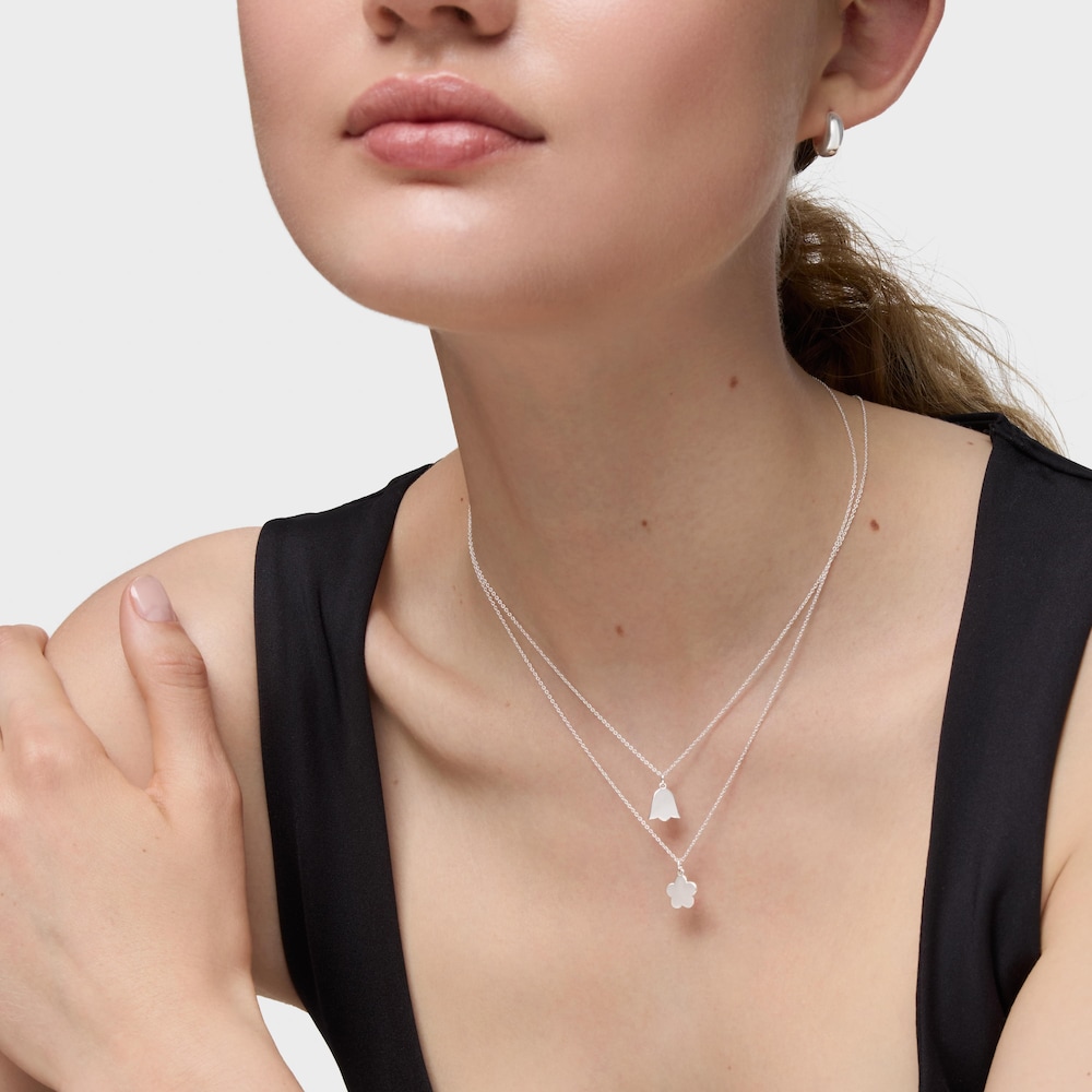 Collier fleur en argent court TOUS Motivos