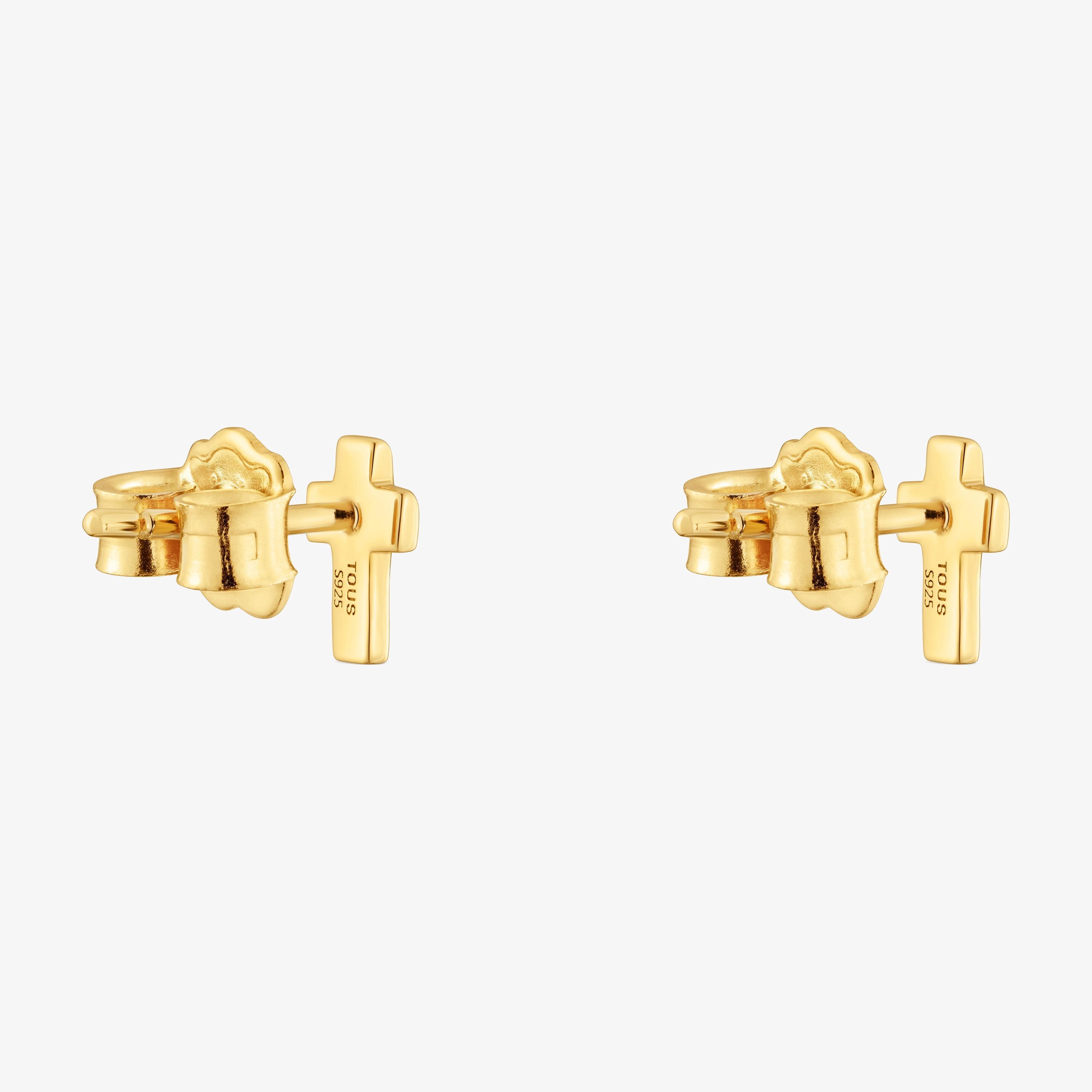 Cross Earrings with 18K gold vermeil TOUS Motifs