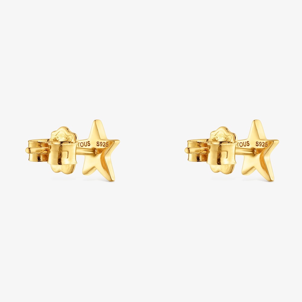 Kolczyki z gwiazdkami ze srebra powlekanego złotem 18-karatowym TOUS Motifs