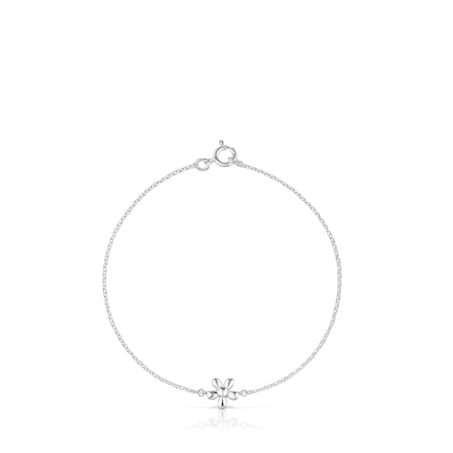 Silver Chain bracelet with flower TOUS Motifs