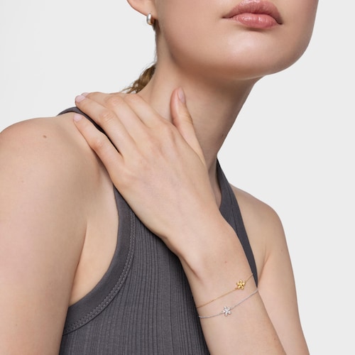 Silver Chain bracelet with flower TOUS Motifs