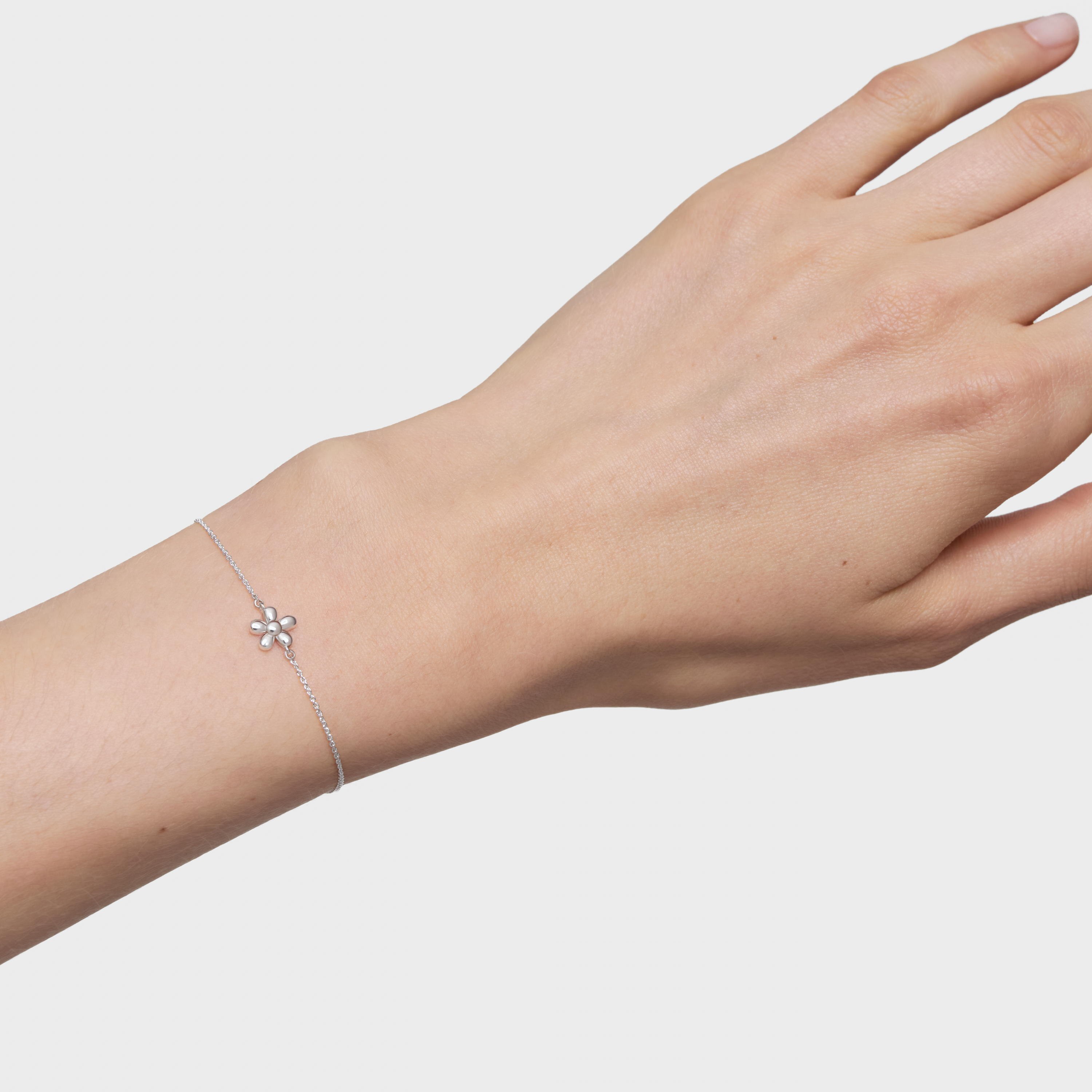 Silver Chain bracelet with flower TOUS Motifs