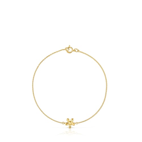 Chain Bracelet with flower and 18kt gold plating over silver TOUS Motifs