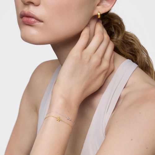 Chain Bracelet with flower and 18kt gold plating over silver TOUS Motifs
