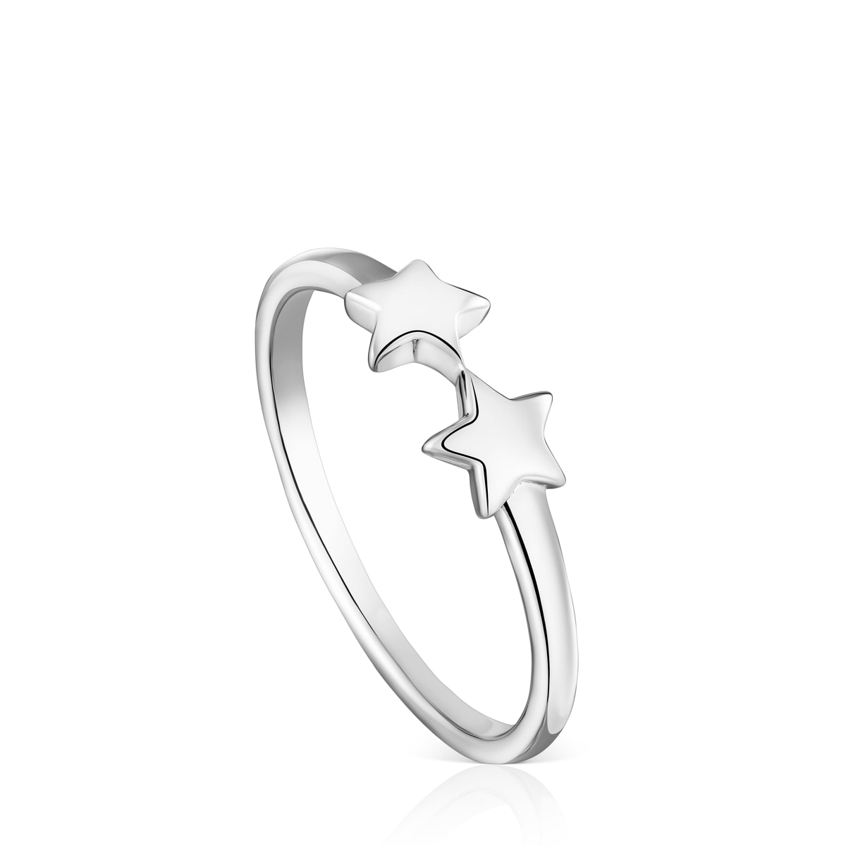 Tous - Anillo Abierto De Plata Y Estrellas Tous Motivos Talla 12