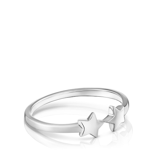 Silver open Ring with stars TOUS Motifs