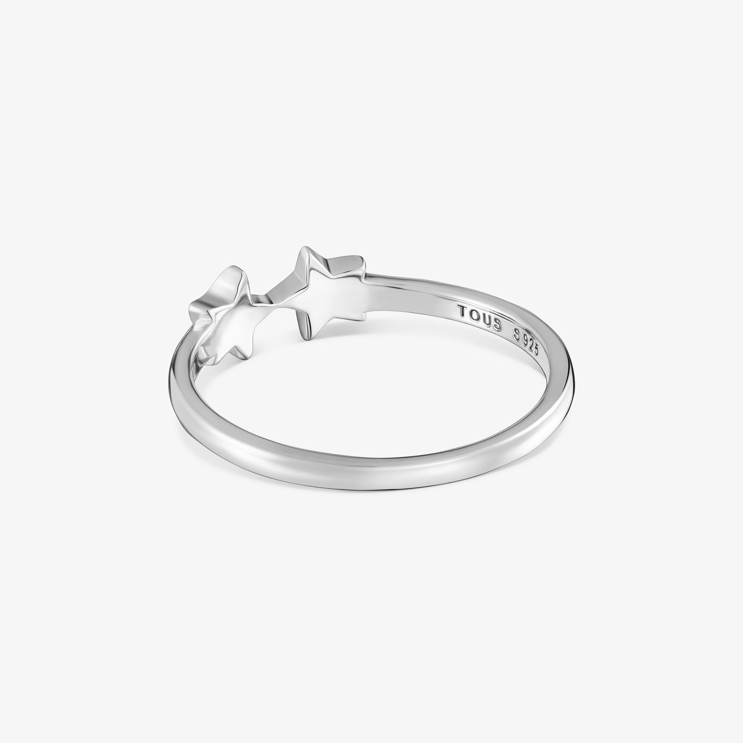 Silver open Ring with stars TOUS Motifs