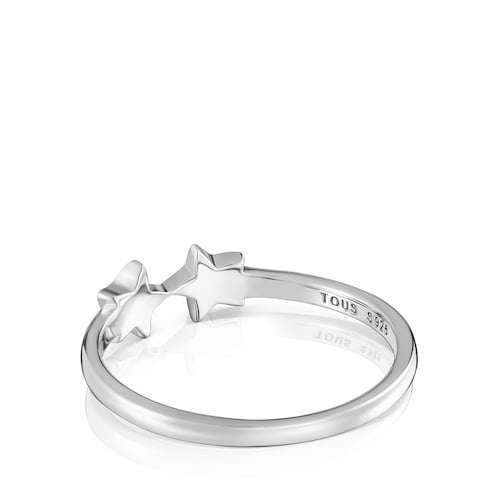 Silver open Ring with stars TOUS Motifs