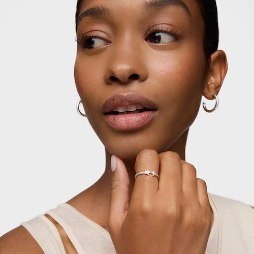 Silver open Ring with stars TOUS Motifs