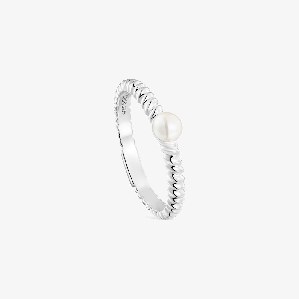 Silver and cultured pearl Ring TOUS Motifs