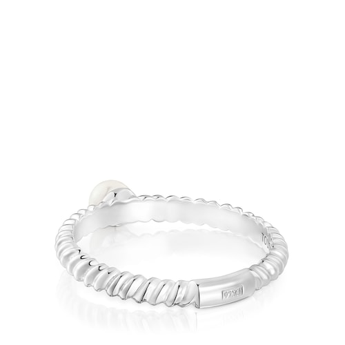 Silver and cultured pearl Ring TOUS Motifs