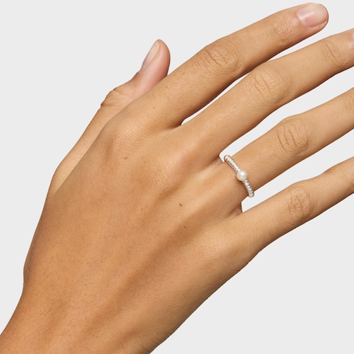 Silver and cultured pearl Ring TOUS Motifs