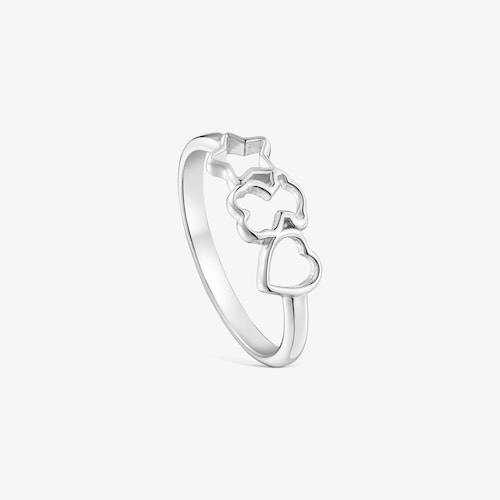 Anillo de plata y motivos TOUS Motivos