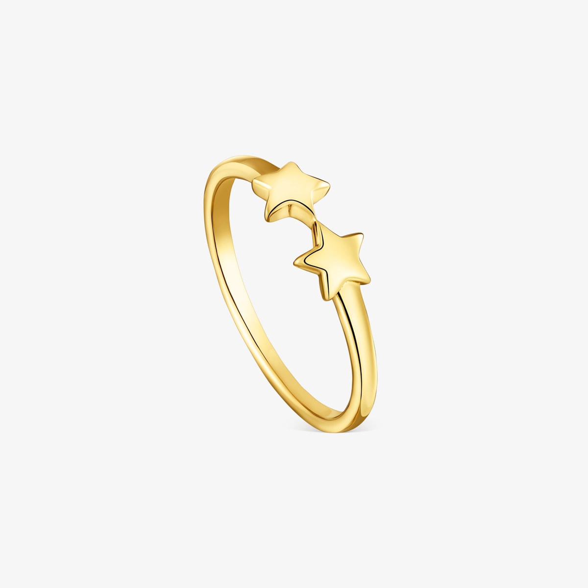 Tous - Anillo Abierto Con Baño De Oro 18 Kt Sobre Plata Y Estrellas Tous Motivos Talla 12