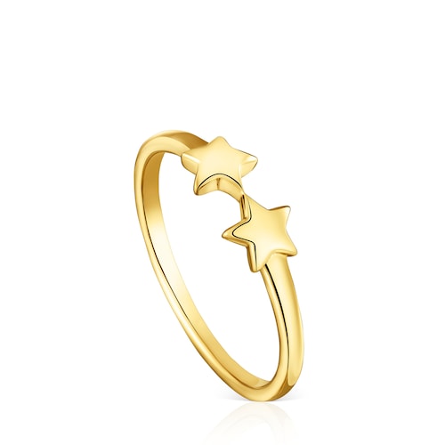 Open Ring with 18kt gold plating over silver and stars TOUS Motifs