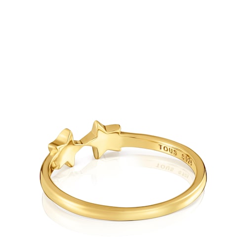 Open Ring with 18kt gold plating over silver and stars TOUS Motifs