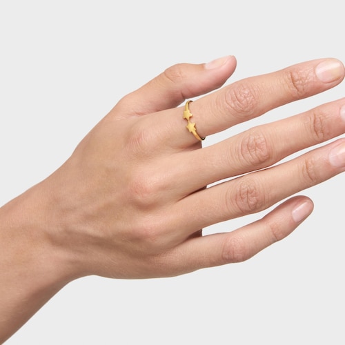 Open Ring with 18kt gold plating over silver and stars TOUS Motifs