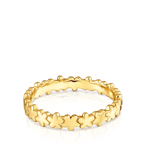 Flower Ring with 18kt gold plating over silver TOUS Motifs