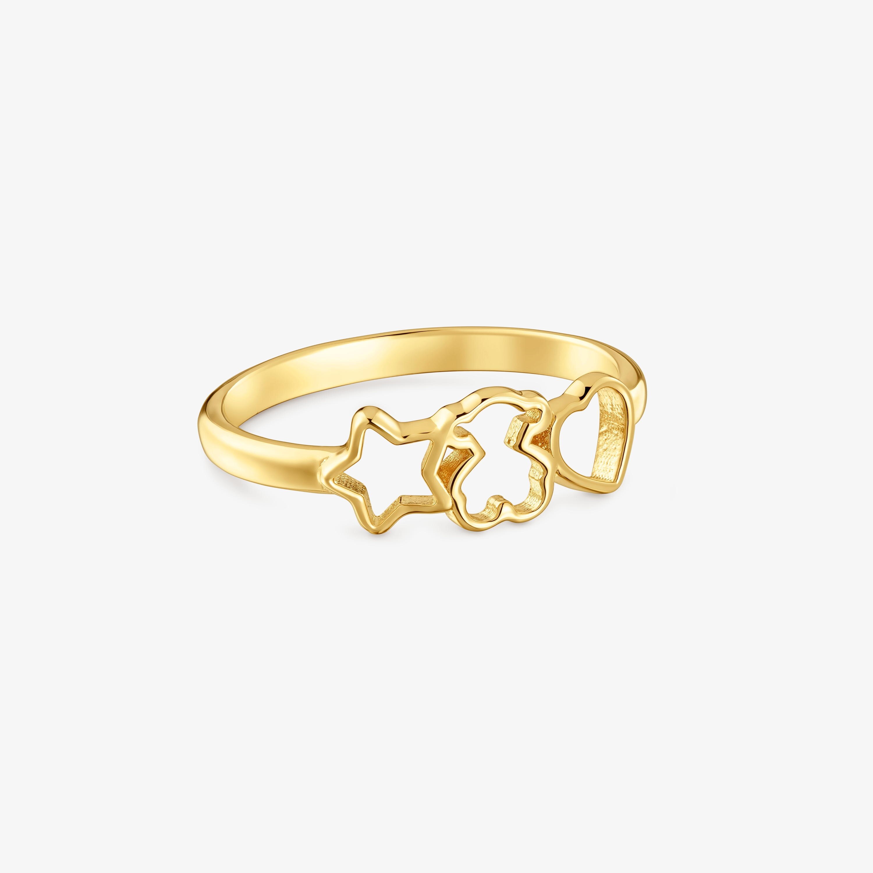 Silver Ring and Motifs with 18K gold vermeil TOUS