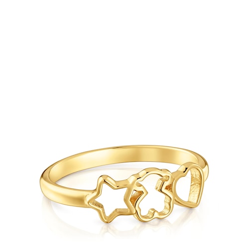 Silver Ring and motifs with 18kt gold plating over silver TOUS Motifs