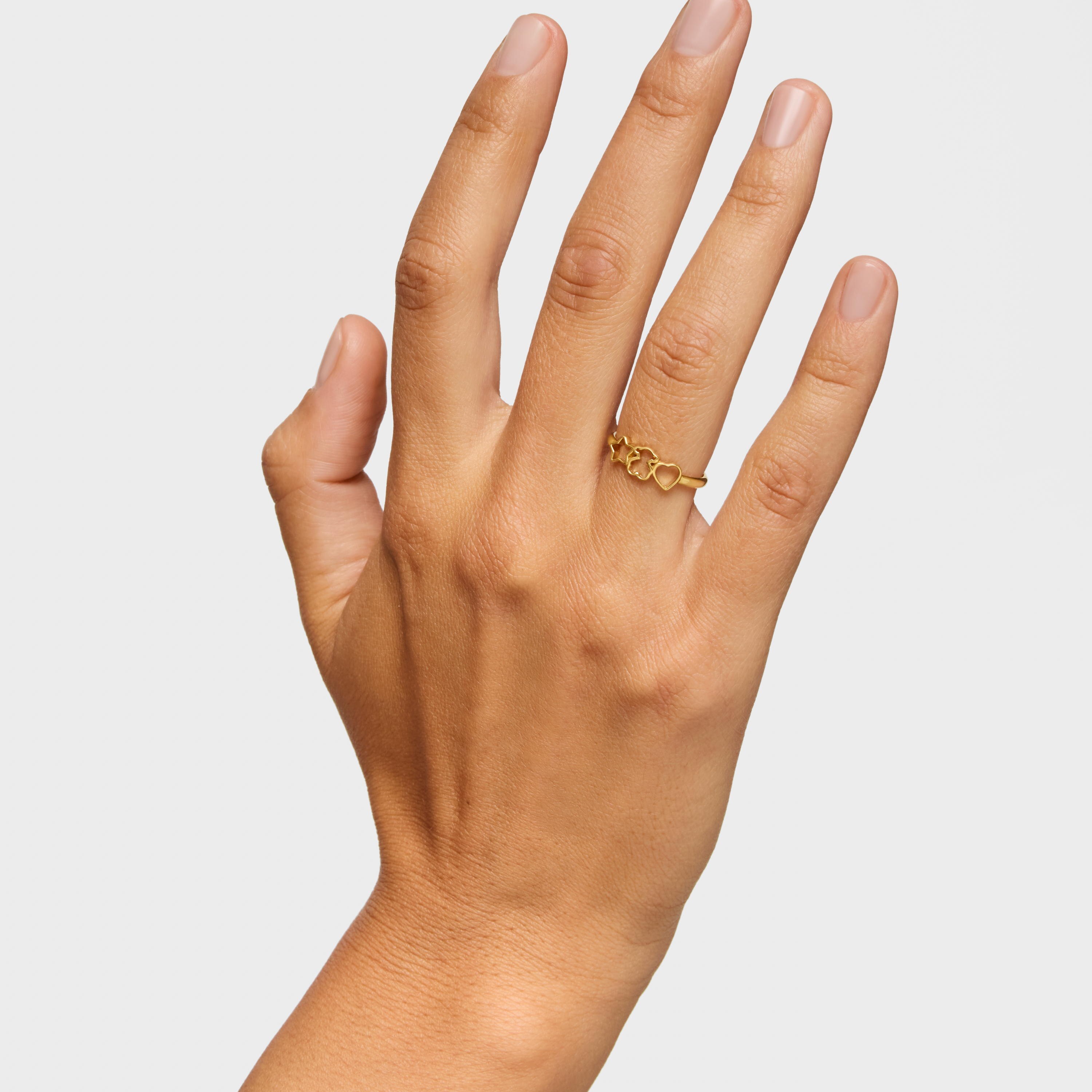 Silver Ring and Motifs with 18K gold vermeil TOUS