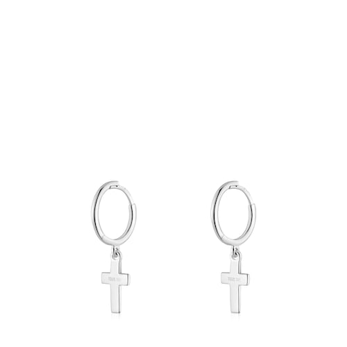 Pendientes de aro motivo cruz de plata TOUS Motivos