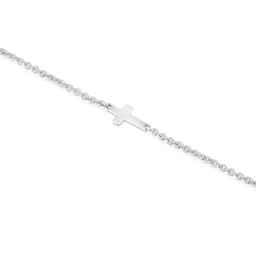 Silver Chain bracelet with cross TOUS Motifs