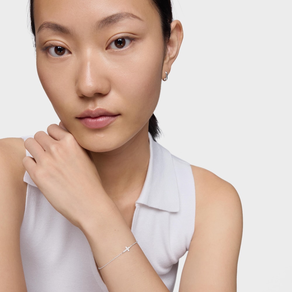 Silver Chain bracelet with cross TOUS Motifs