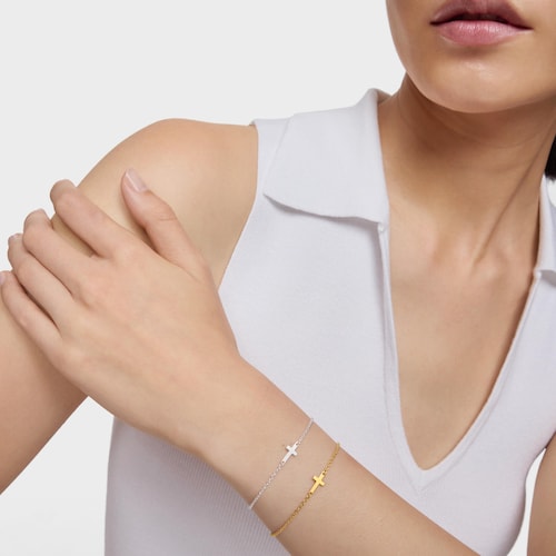 Silver Chain bracelet with cross TOUS Motifs