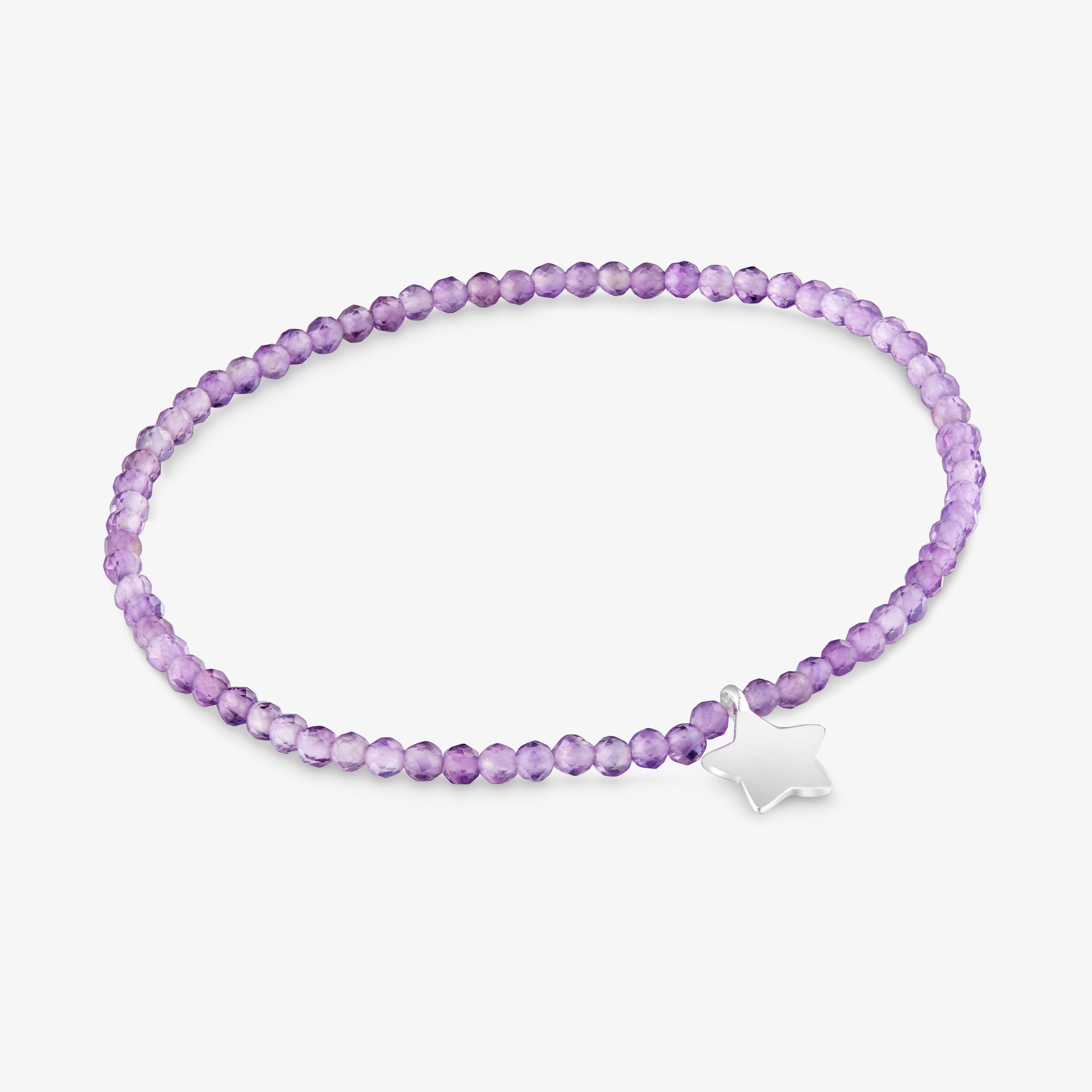 Elastic Bracelet with amethysts and silver star TOUS Motifs