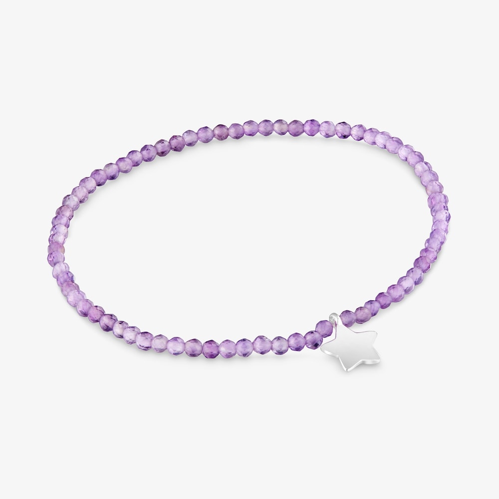 Elastick&yacute; N&aacute;ramok s&nbsp;ametystami a&nbsp;striebornou hviezdou TOUS Motifs